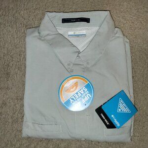 Columbia PFG Men's Light Gray Tamiami LS Button Down Shirt XXL New w/Tag